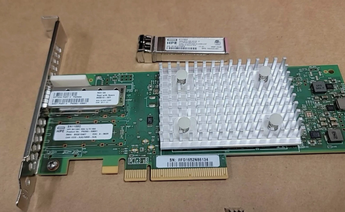 HPE QLE2690-HP SN1100Q 16Gb One-Port FC HBA 853010-001 P9D93A W/SFP High Profile