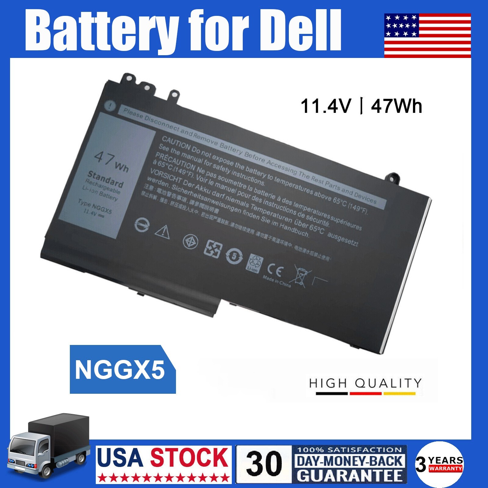 NGGX5 Battery For Dell Latitude E5270 E5470 E5570 Precision 15-3510 P48F001 47Wh
