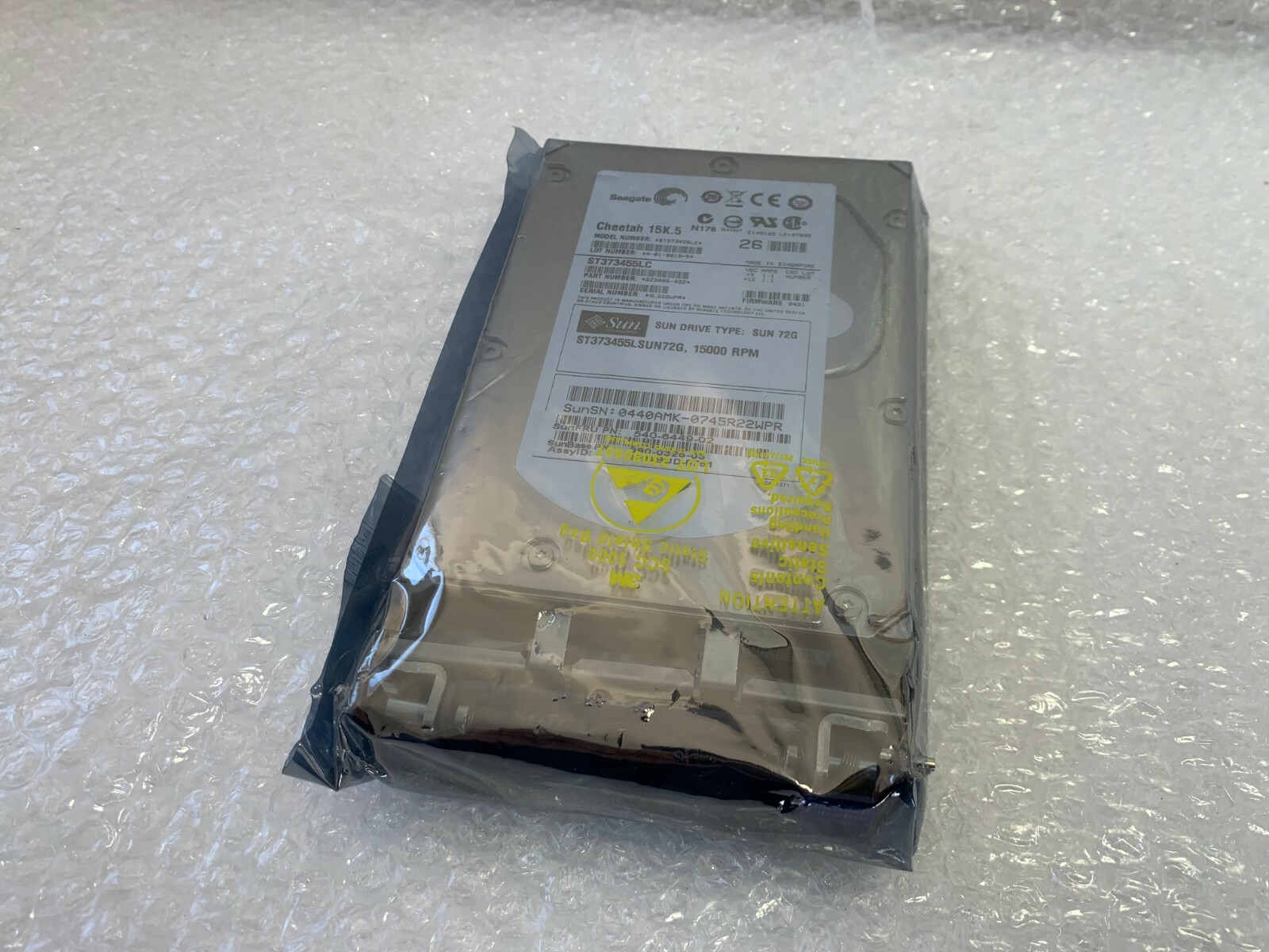Cheetah 15K.5 HARD DRIVE SUN 540-6449-02 SCSI 72GB  ST373454LSUN72G ST373455LC