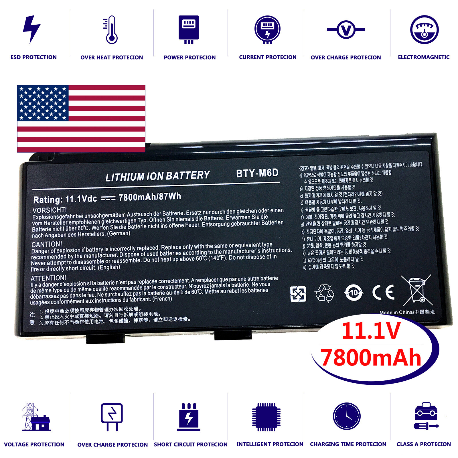 Battery for MSI Medion BTYM6D md98316 md98057 md98254 bty-m6d md98313 x6811 6811