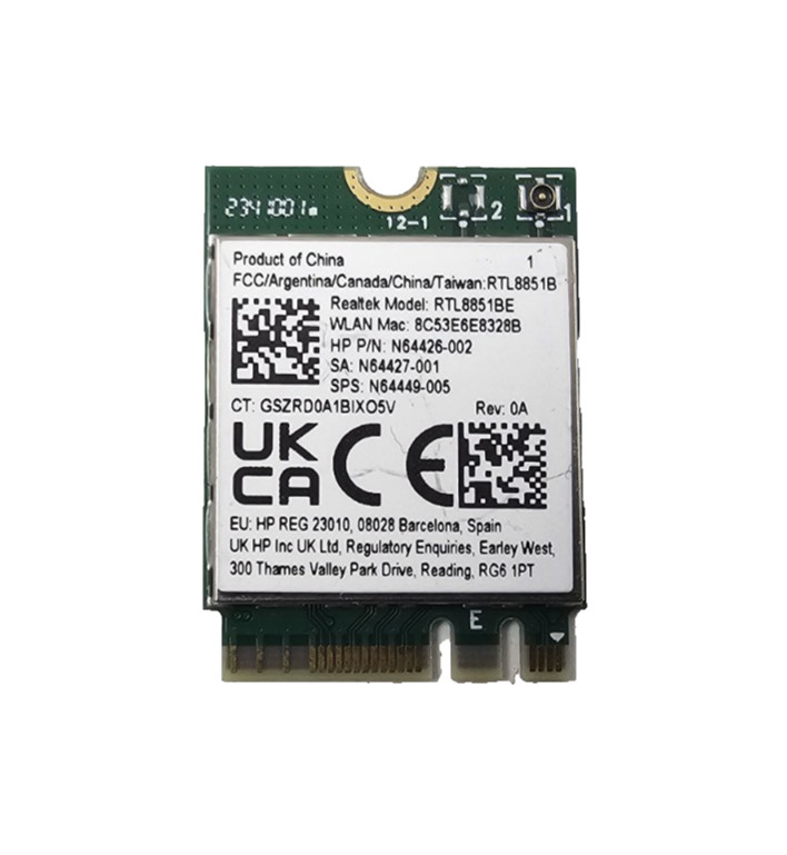 HP N64426-002 Wireless WiFi Card 27-CR1064 Realtek Model RTL8851BE Rev 0A