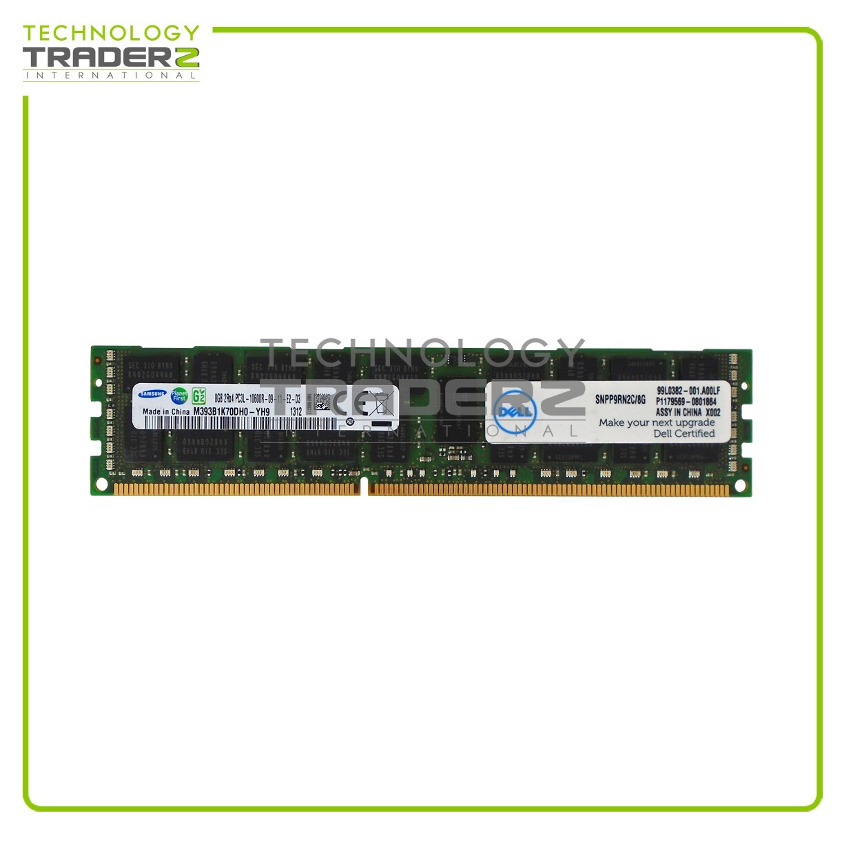SNPP9RN2C/8G Dell 8GB PC3-10600 DDR3-1333MH ECC Memory M393B1K70CH0-YH9