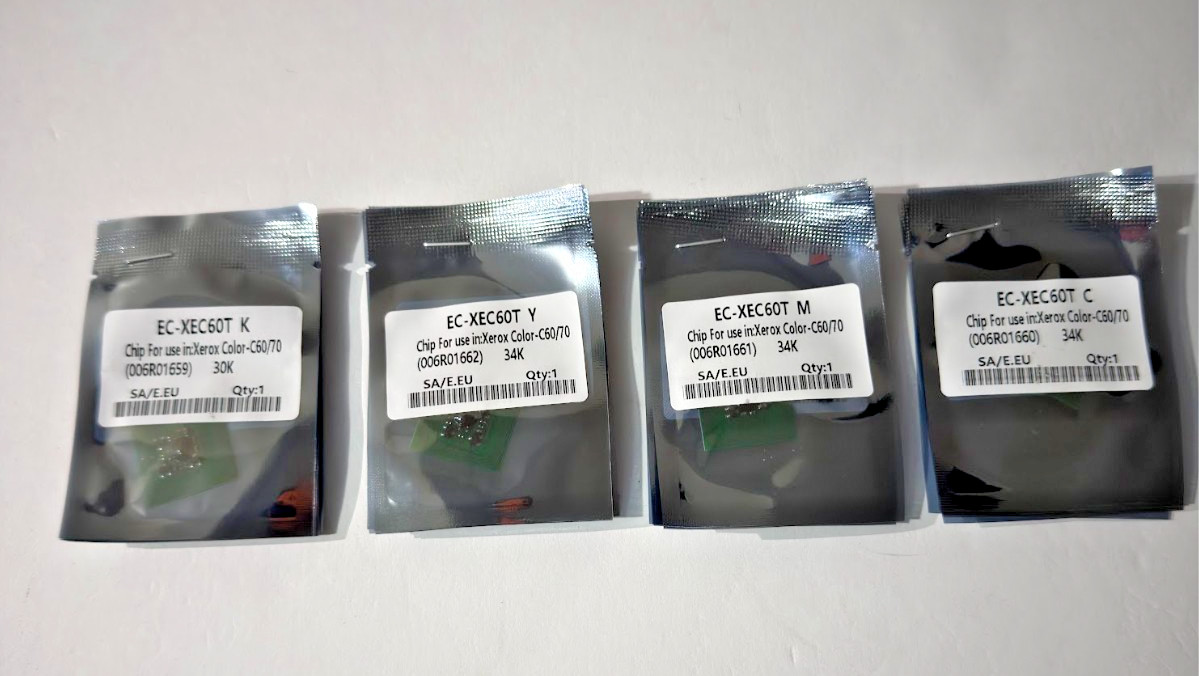 4 Toner Chip " DMO " for Xerox 6R1659, 6R1660, 6R1661, 6R1662 C60, C70, EC70