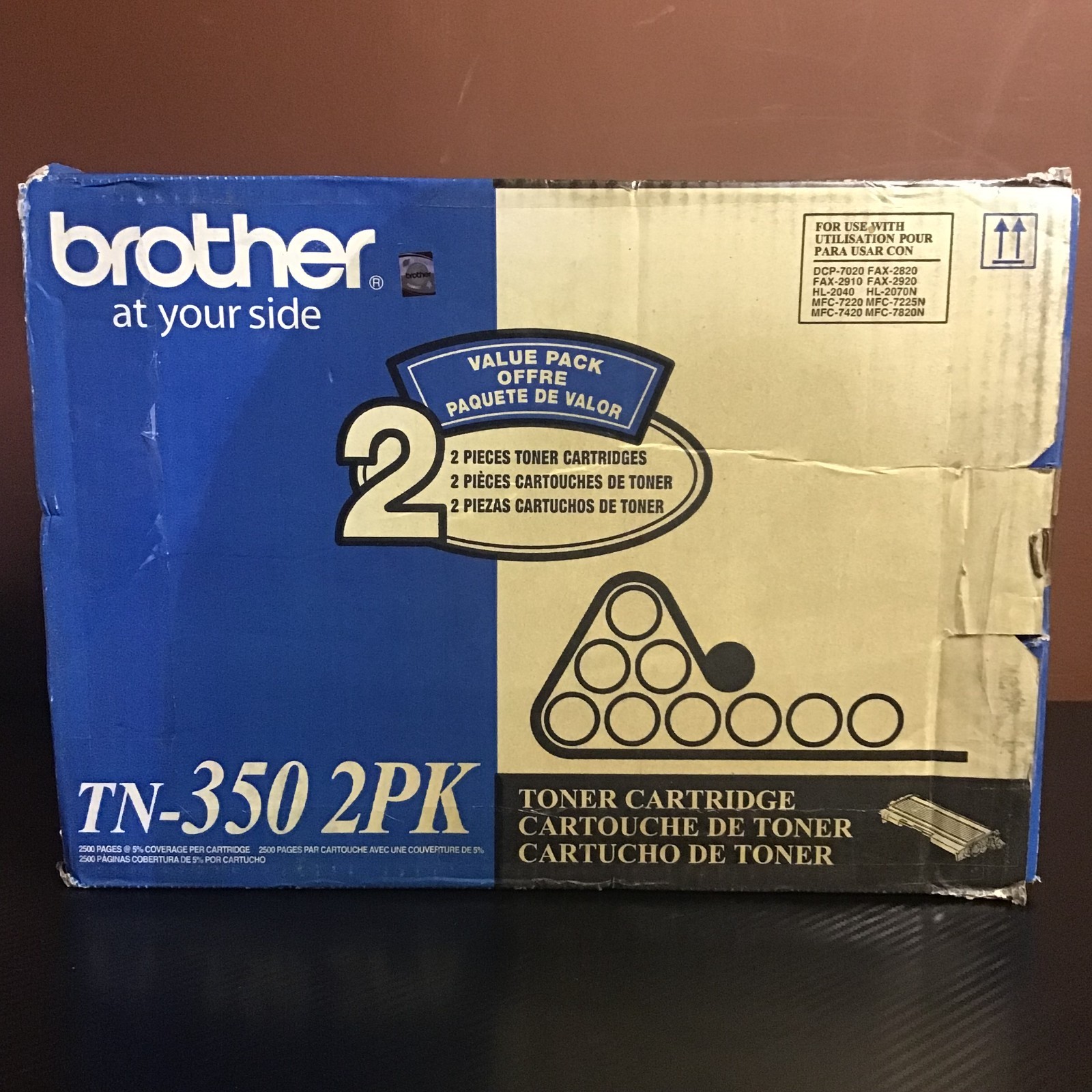 GENUINE Brother TN-350 2 Pack Black Standard Yield Toner Cartridges