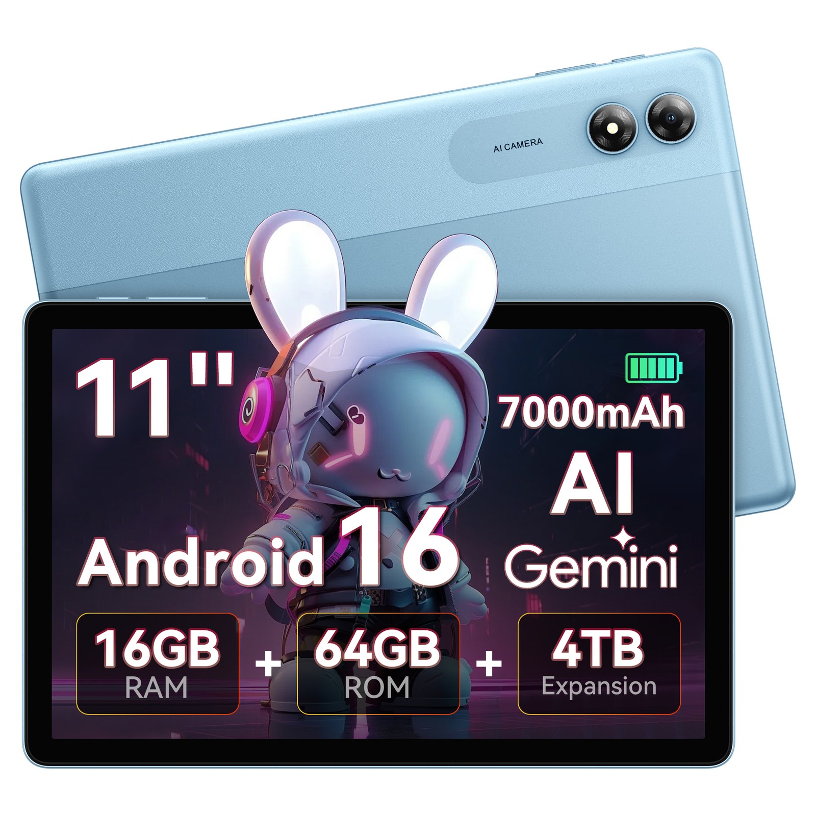 TABWEE T30 11 Inch Android 16 Tablet 16GB+64GB 4TB Expansion 7000mAh 5G WiFi