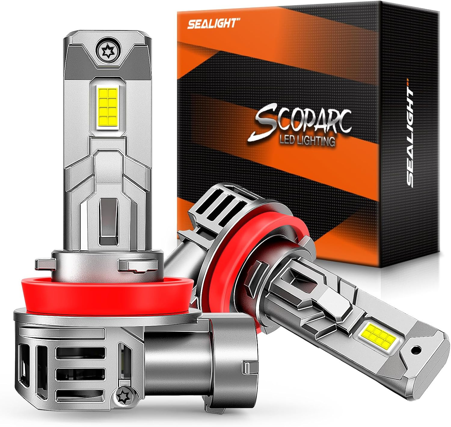 H11 Bulb, 50000LM 6500K Cool White with Cooling Fan, 1:1 Mini Size H8 H9 Fog Bul