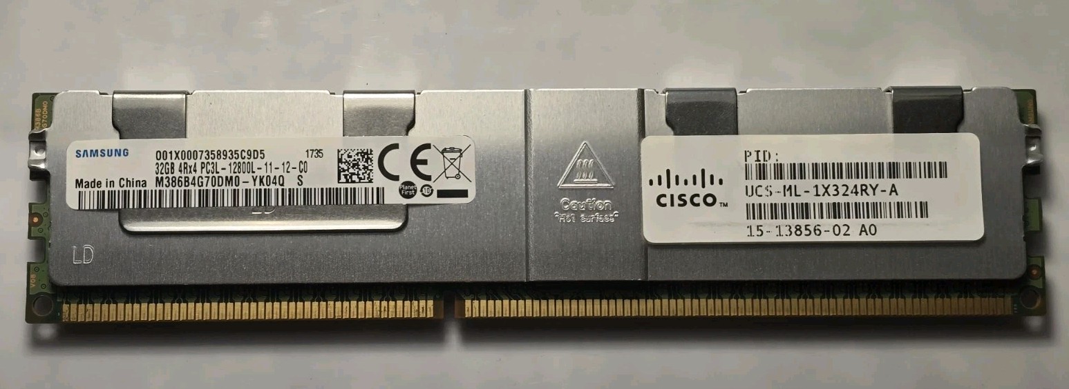 Cisco UCS-ML-1X324RY-A Samsung 32GB DDR3-1866 PC3-14900L ECC LRDIMM 4Rx4 RAM