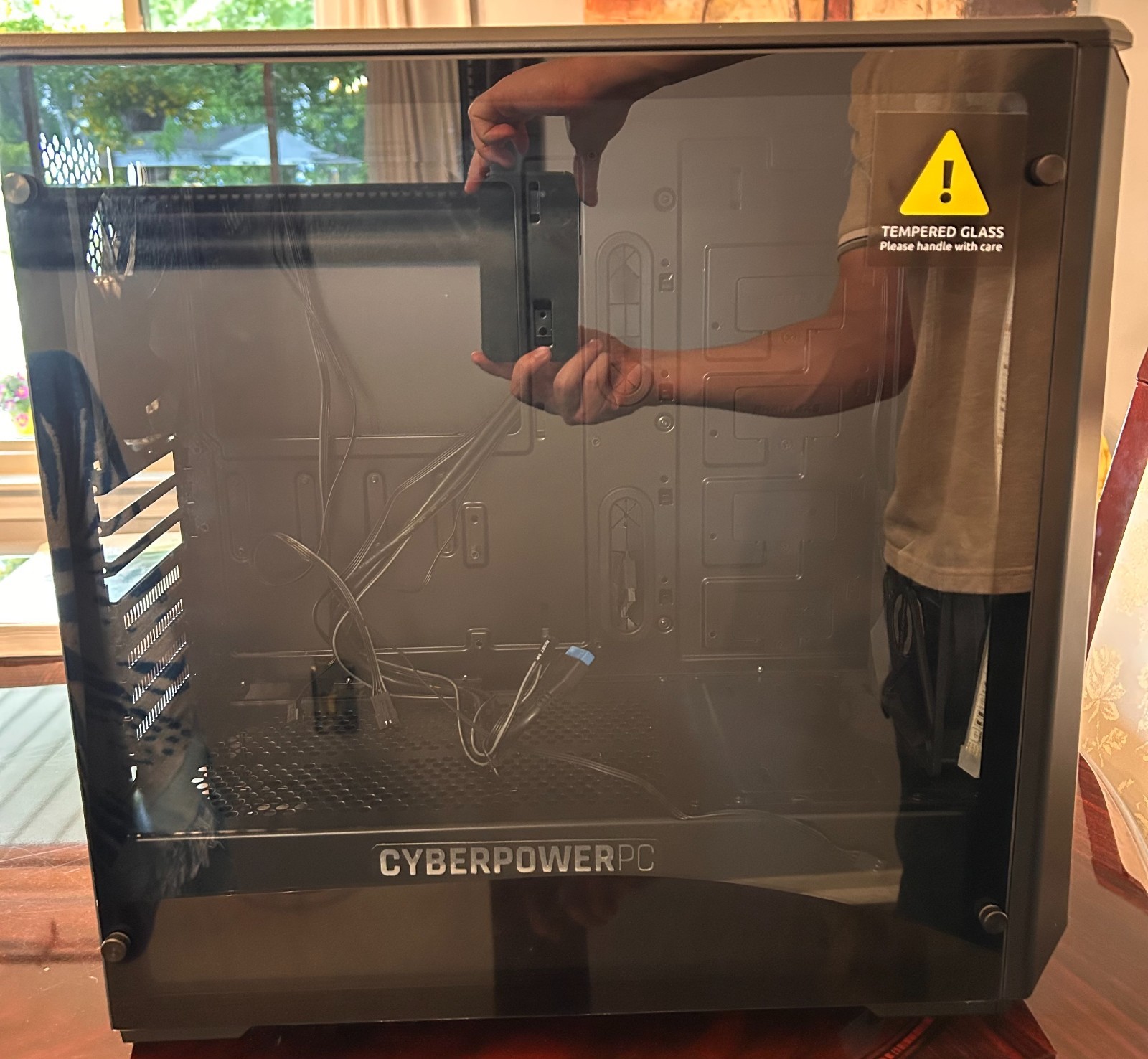 CyberPowerPC C Series Mid Tower Gaming PC Case Black Tempered Glass Empty Chassi
