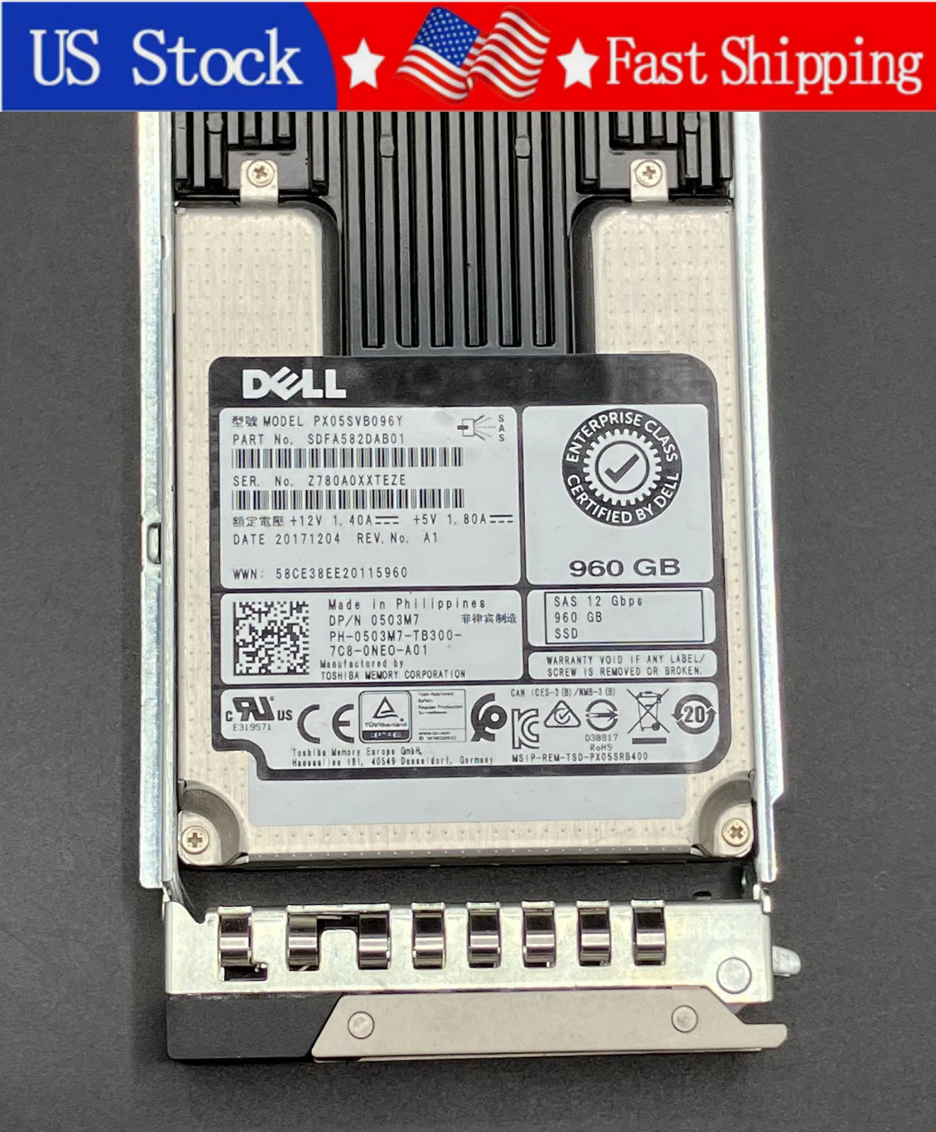 New 0503M7 503M7 DELL PX05SVB096Y 960GB 2.5" SAS 12G MU SSD Solid State Drive