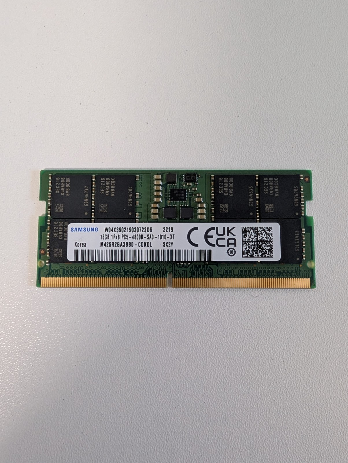 Samsung 16GB 1x16GB 1Rx8 DDR5 4800 CL40 SODIMM Laptop RAM