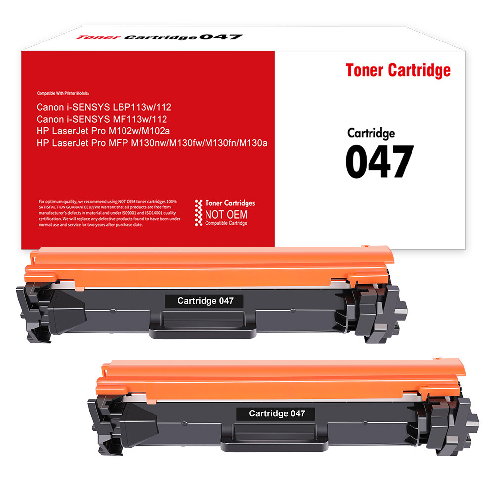 2PK Black Canon 047 Toner for Canon 047 ImageCLASS MF113W MF112 LBP113W LBP112