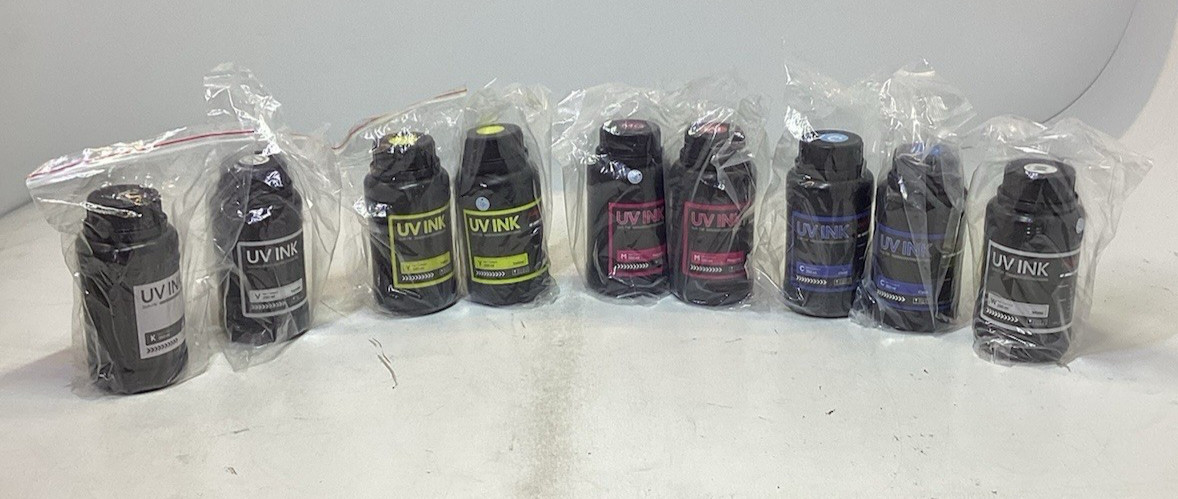 9x Procolored UV Ink 250ml Ink w/Varnish See Description