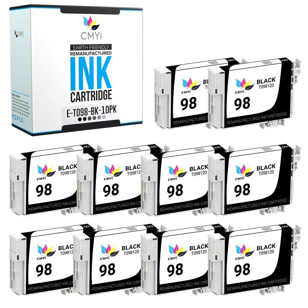 10PK CMYi Epson Black 98 Ink Cartridge Replacement for Artisan 700 710 725 730