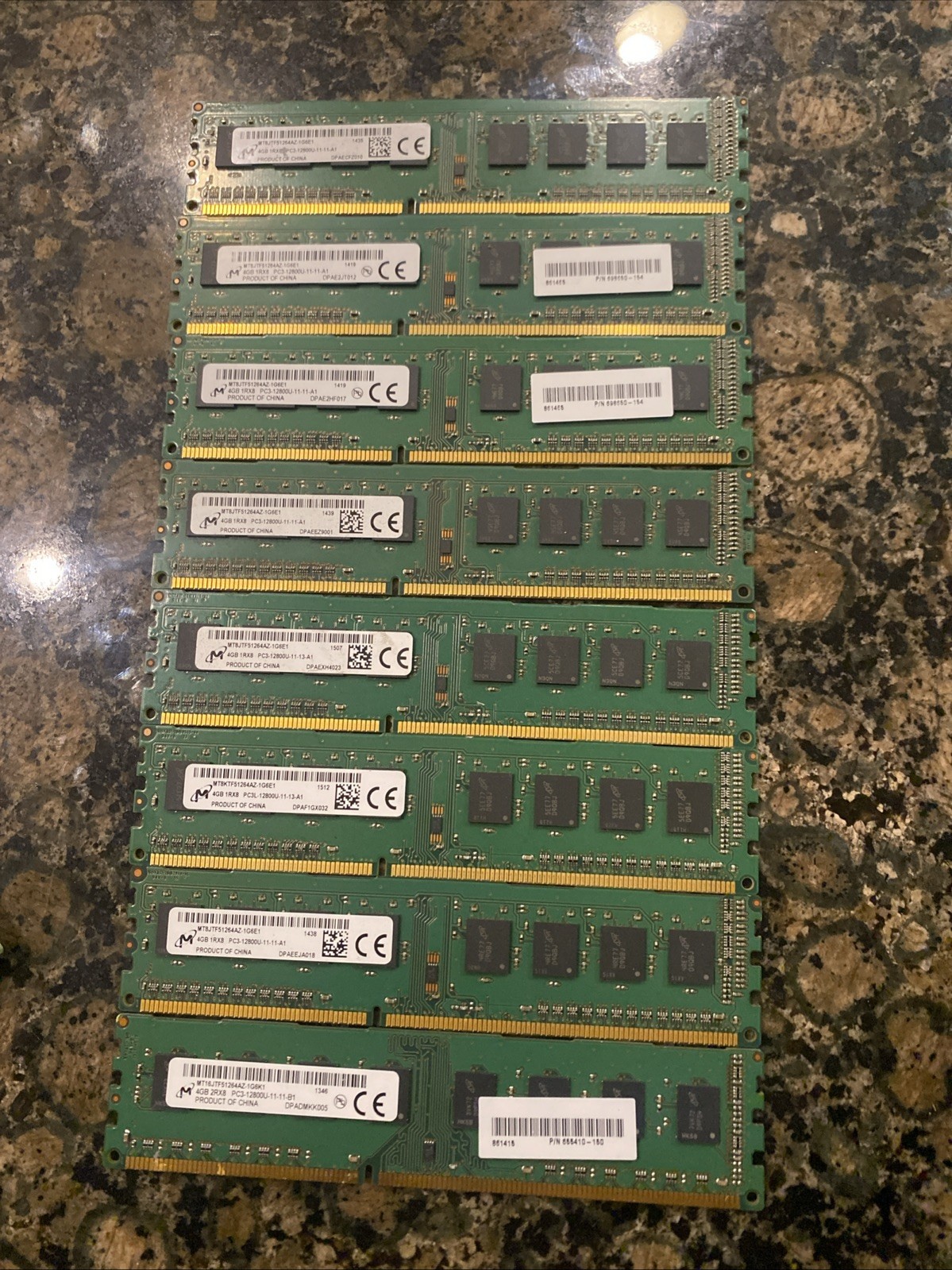 Micron 32GB (8x4GB) PC3-12800u DDR3-1600MHz 1Rx8  NonECC MT8JTF51264AZ-1G6E1