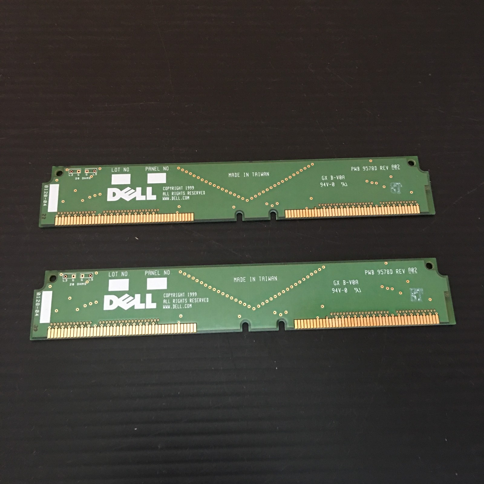 2 Dell 9578D CRIMM RDRAM RamBUS Continuity Module Blank Filler Terminator RIMM