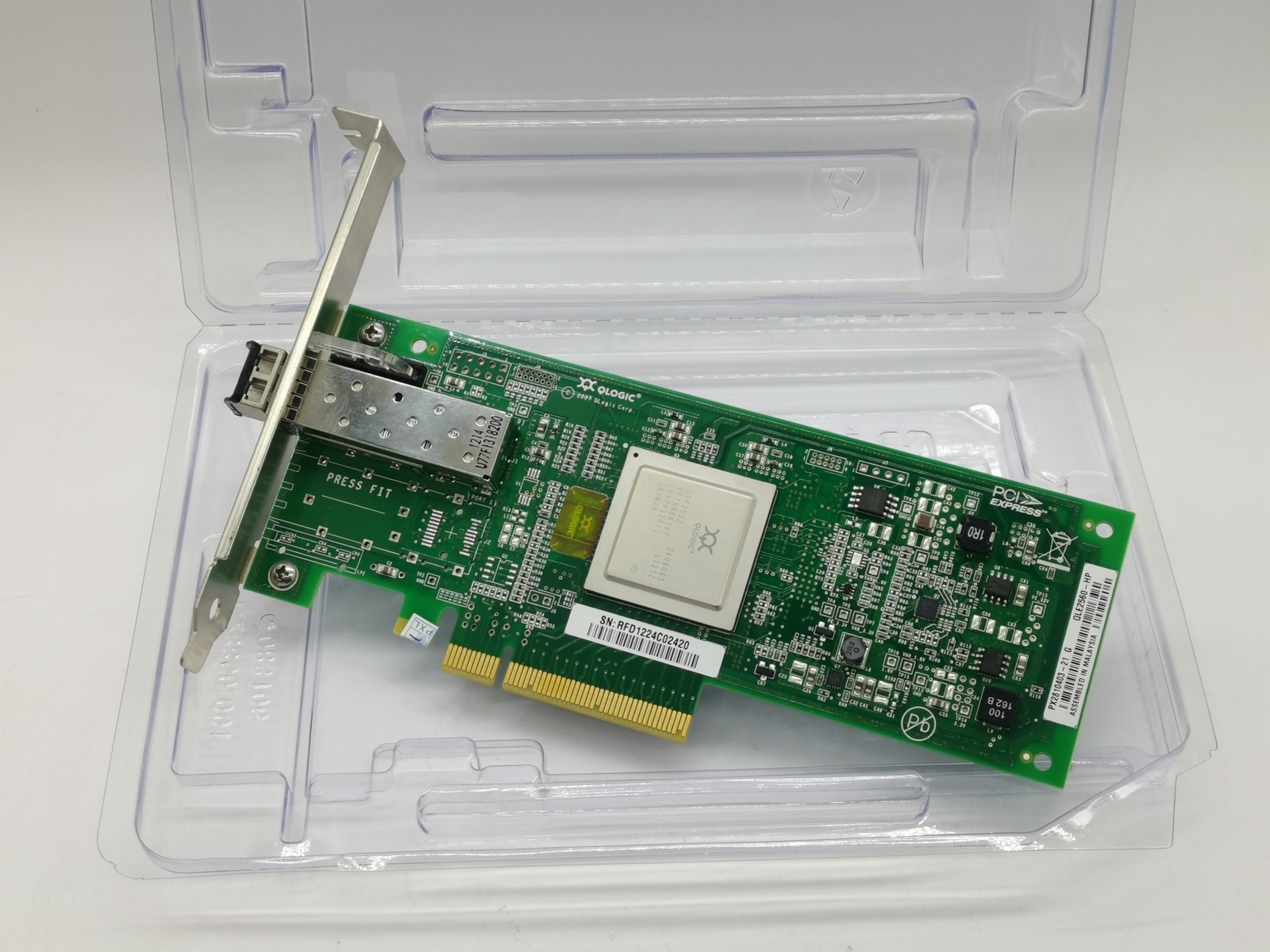 HP Qlogic QLE-2560-8Gb Single Port FC HBA-Part 489190-001 AK344A +8G Transceiver