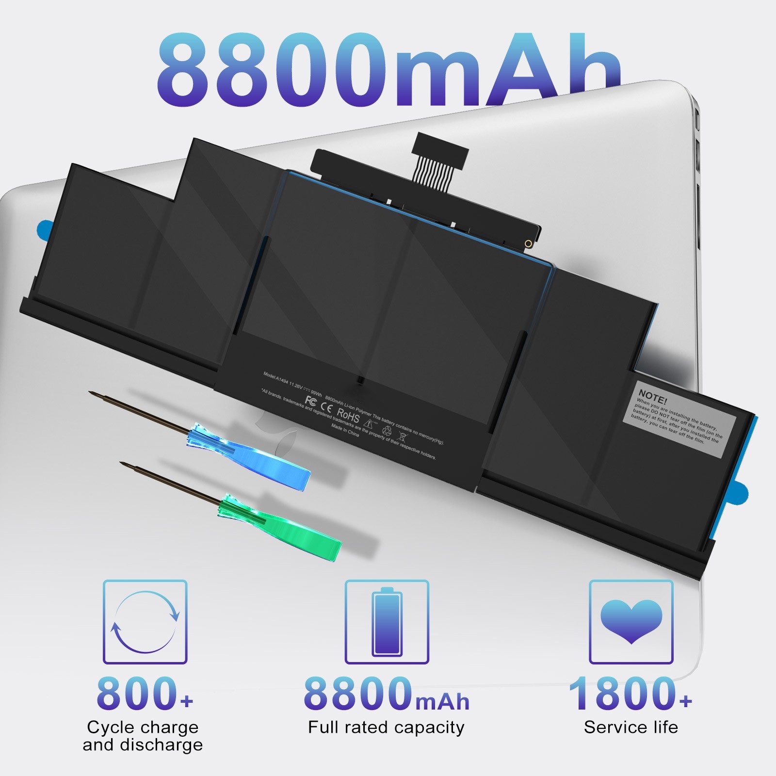 Genuine A1494 Battery MacBook Pro 15" Retina (Late 2013 & Mid 2014) ME294 99Wh