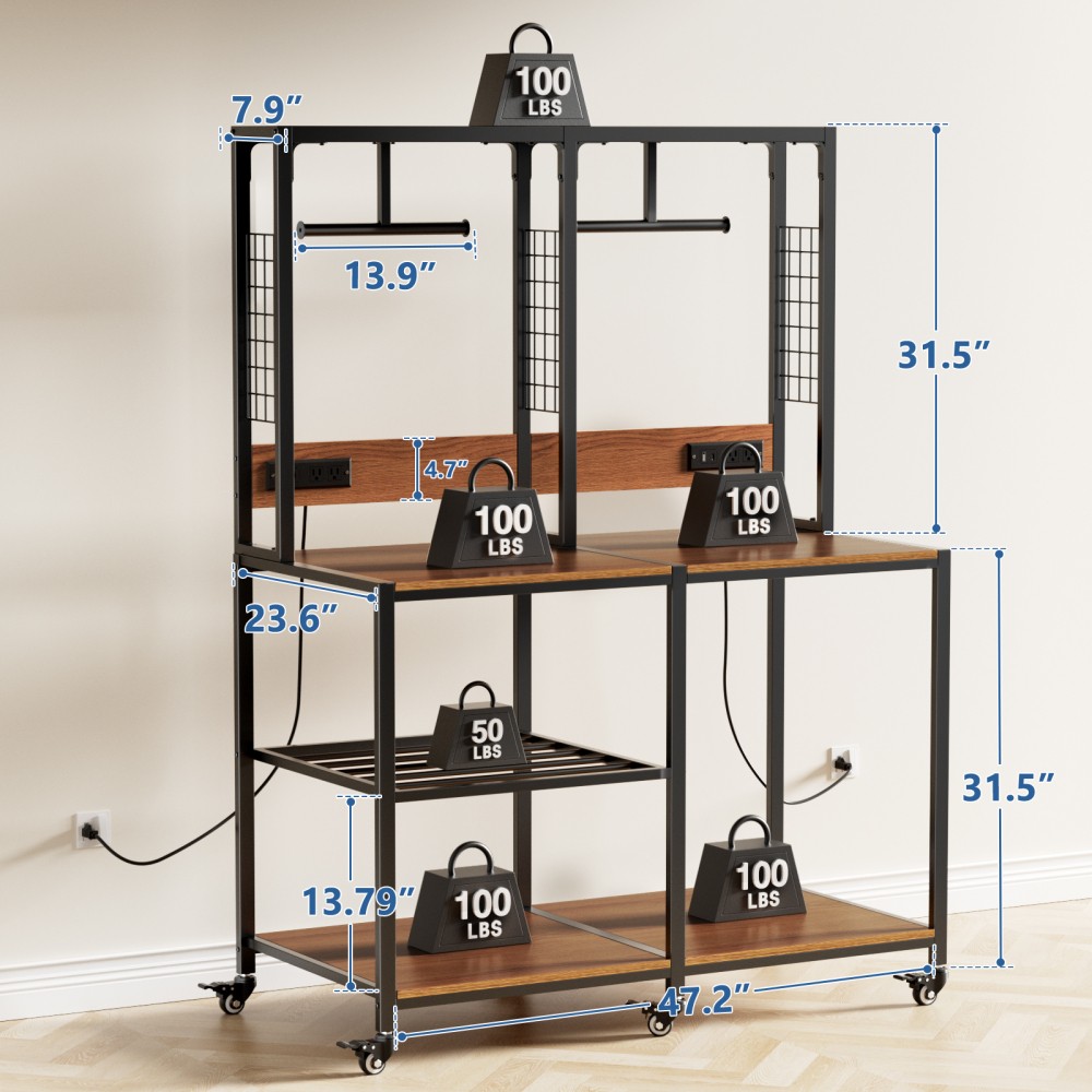 Heavy-Duty Dual 3D Printer Stand With Filament Storage, T-Type Filament Holder