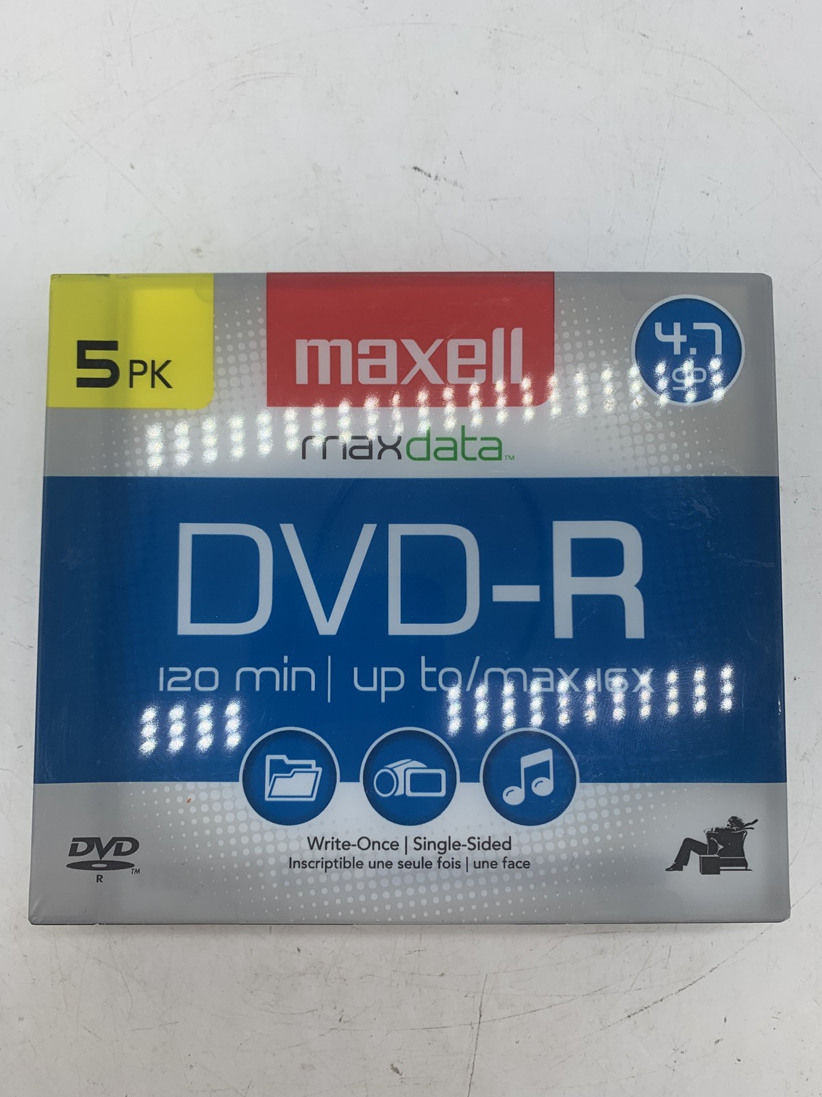 SEALED NEW 5 Pack Maxell Maxdata DVD-R 4.7 Gb 120 Min 16X ~ 