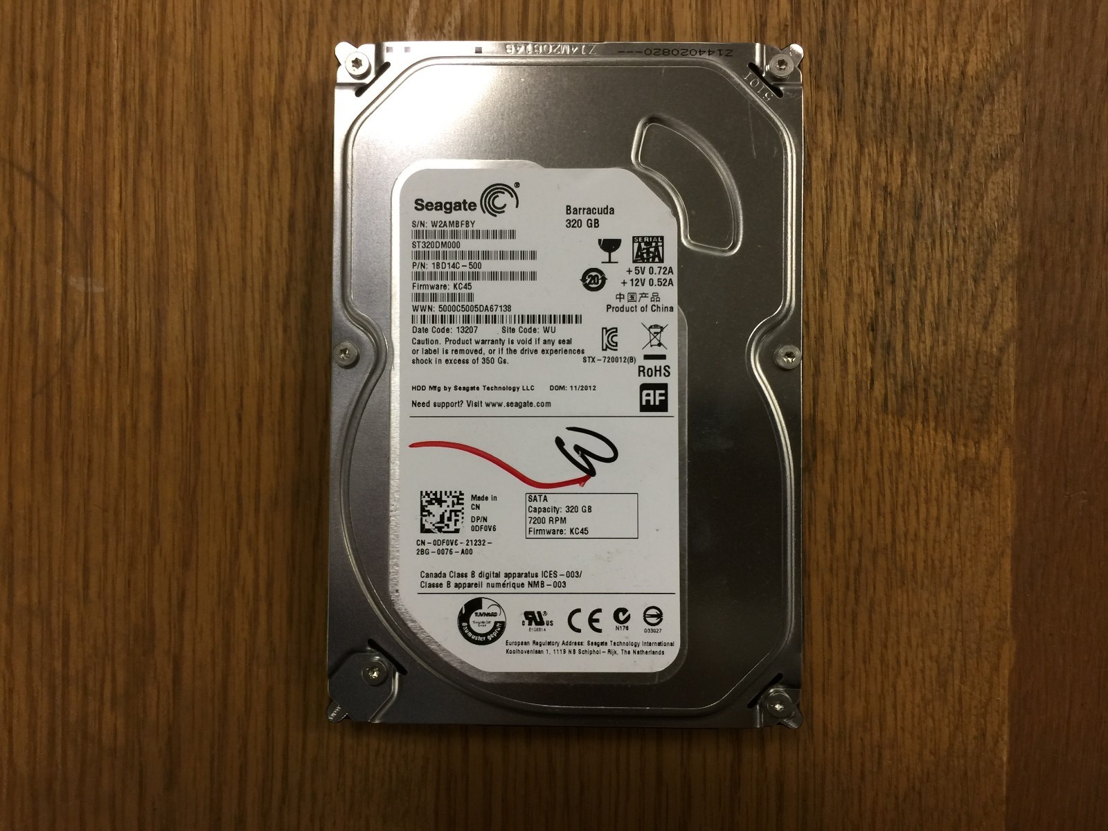 Dell DF0V6 320GB Seagate ST320DM000 6Gbps 3.5" 7200RPM Internal SATA HDD