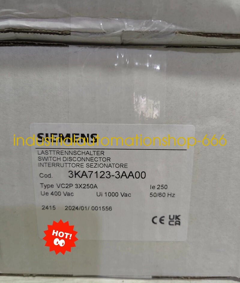 1Pcs New Siemens 3KA7123-3AA00 disconnecting switch Via DHL or FedEX