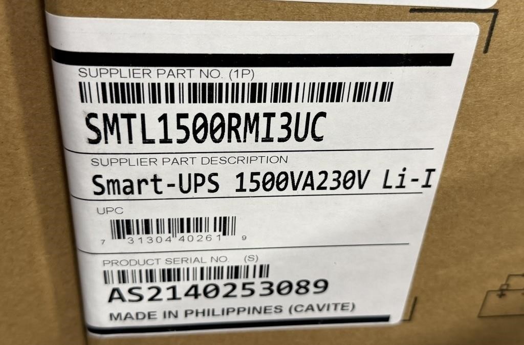 1 X BRAND NEW APC Smart-UPS 1500 Li-Ion SMTL1500RMI3UC Rack Mountable UPS Black