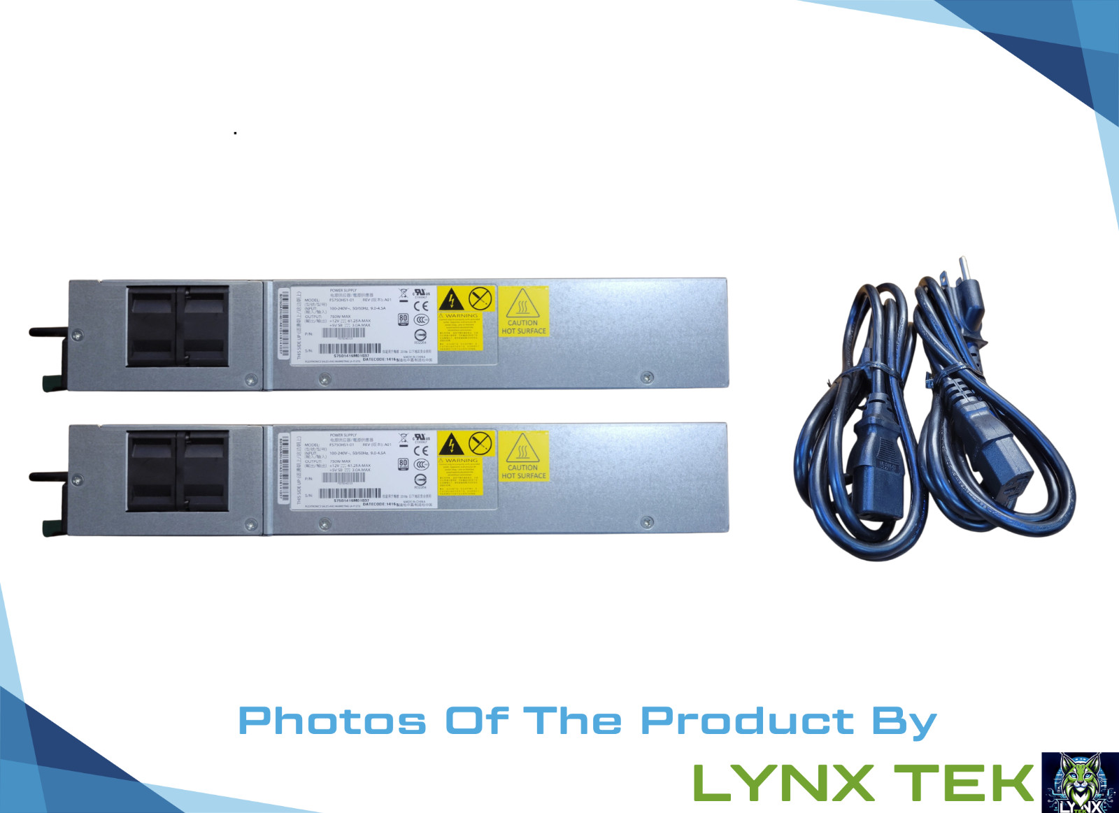 2x Intel 750W 80 Plus PSU FS750HS1-01 For Supermicro H8DGU/CSE-815 Power Cables