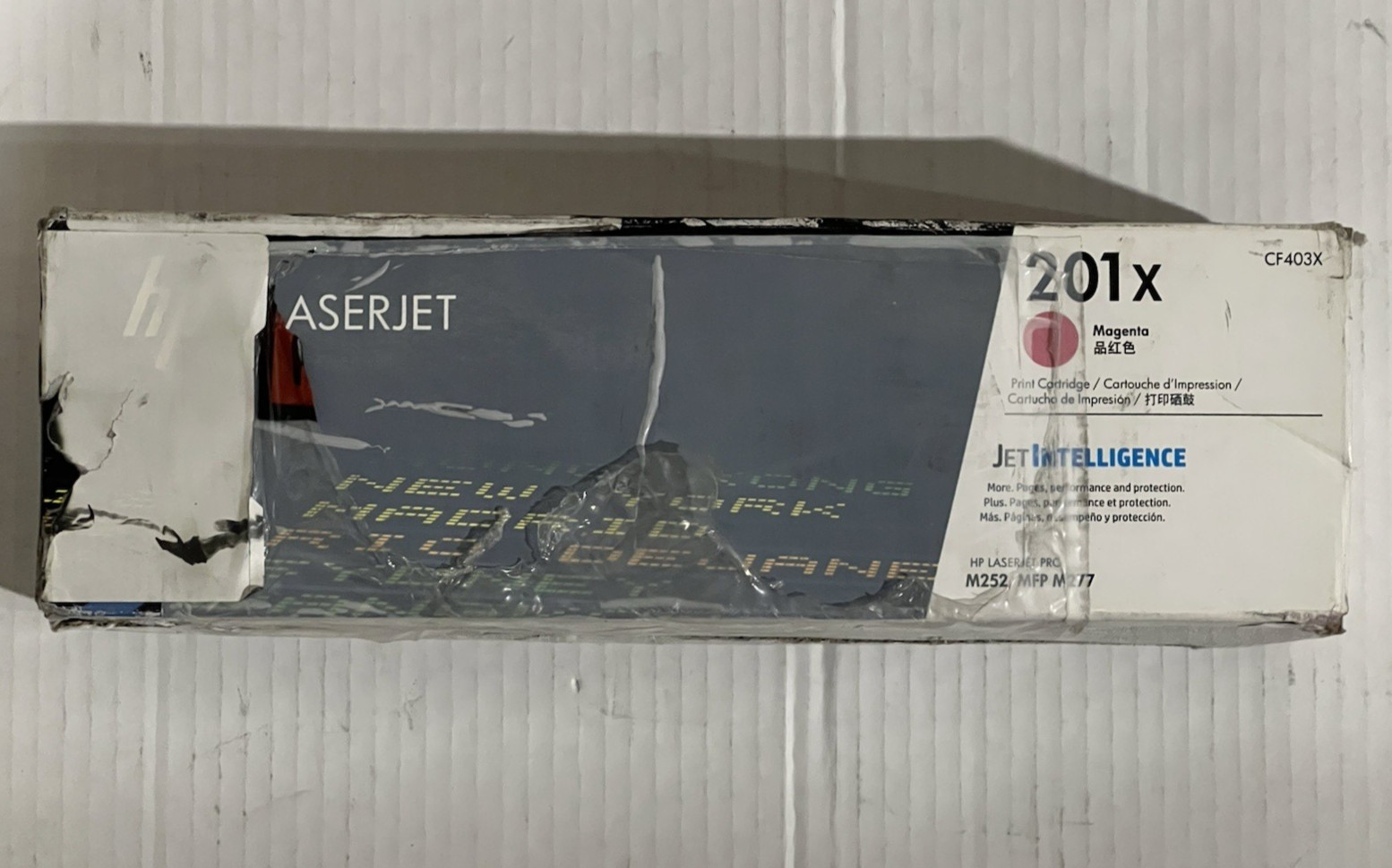 New HP 201X CF403X LaserJet Toner Cartridge Magenta-Open/Worn Box
