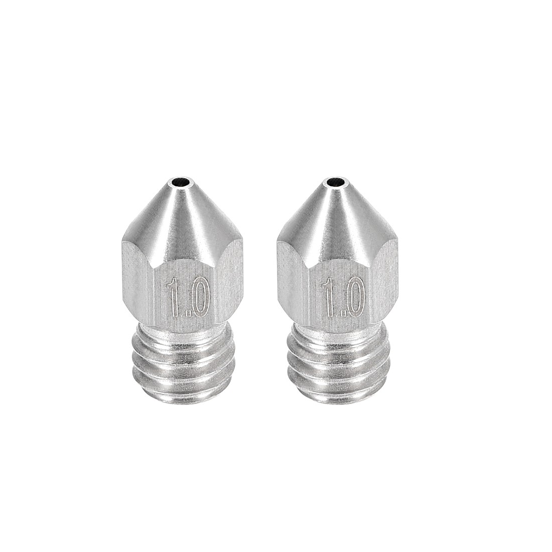1mm 3D Printer Nozzle, Fit for MK8, for 1.75mm Filament Stainless Steel 2pcs