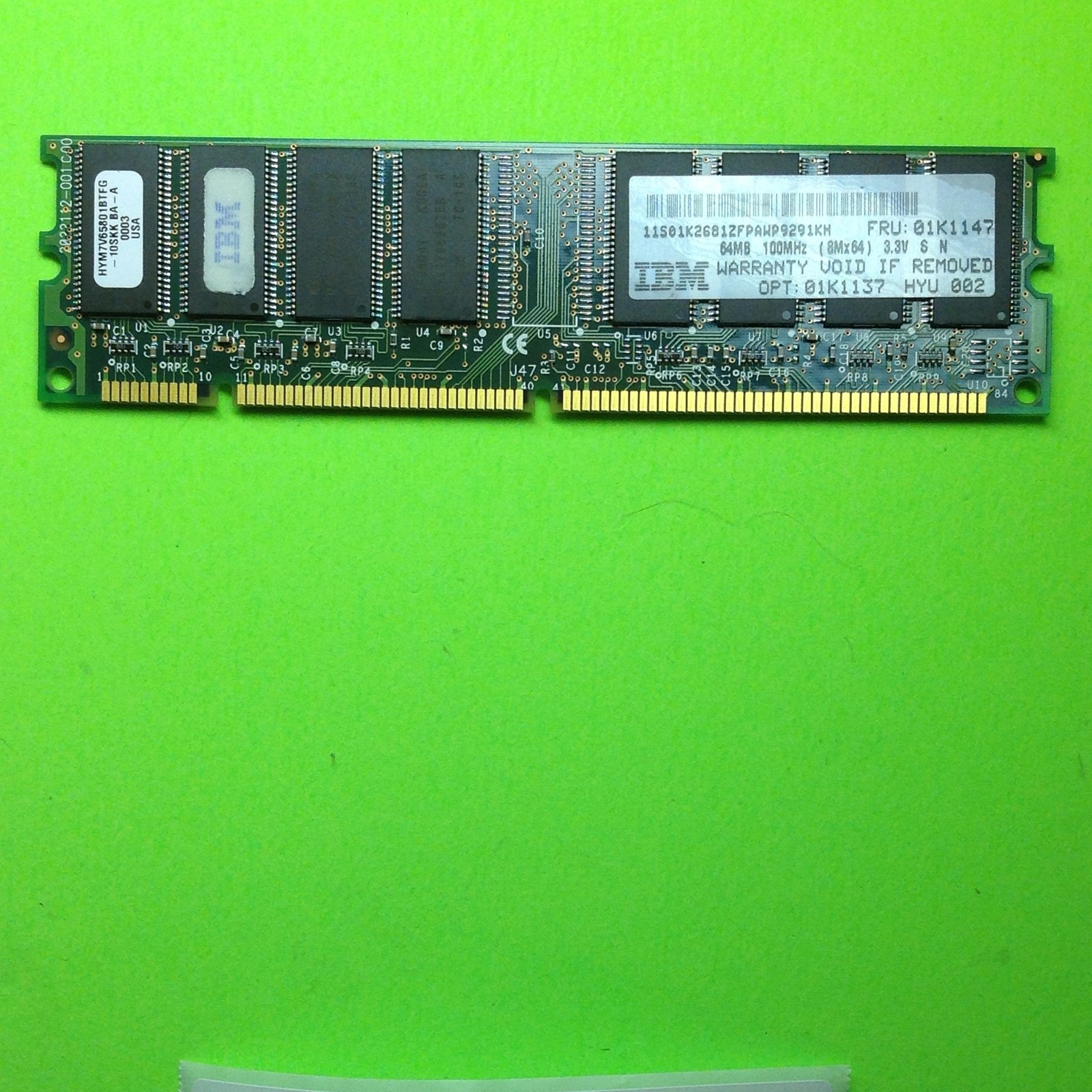 IBM 01K1147 11S01K2681ZFPAWP9291KH 64MB Random Access Memory RAM