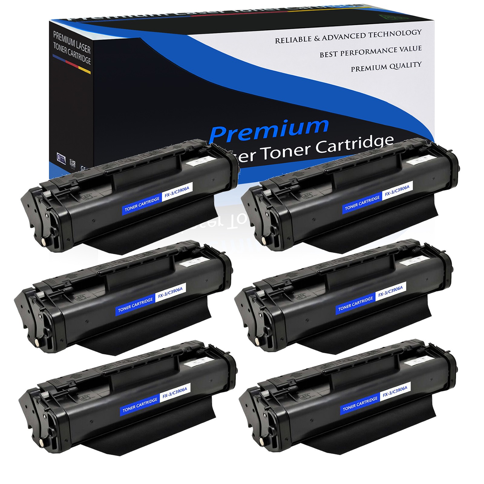 6PK Black C3906A 06A Toner Cartridge for HP LaserJet 6Lxi 3100 3100se 3150xi