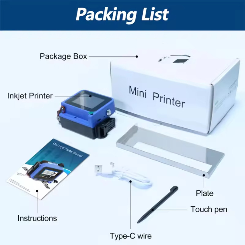 12.7mm Mini Handheld Inkjet Printer 600DPI Date Batch QR