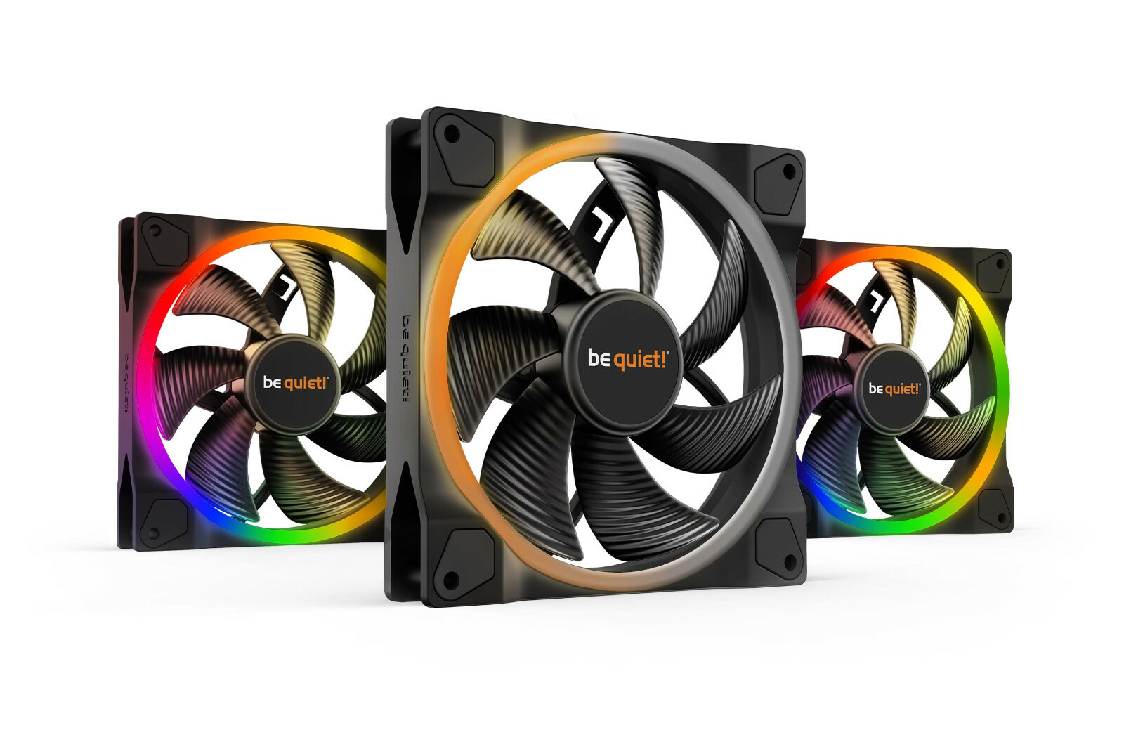 3-Pack be quiet Light Wings 140mm 4-pin PWM Low Noise ARGB 1500 RPM Case Fan