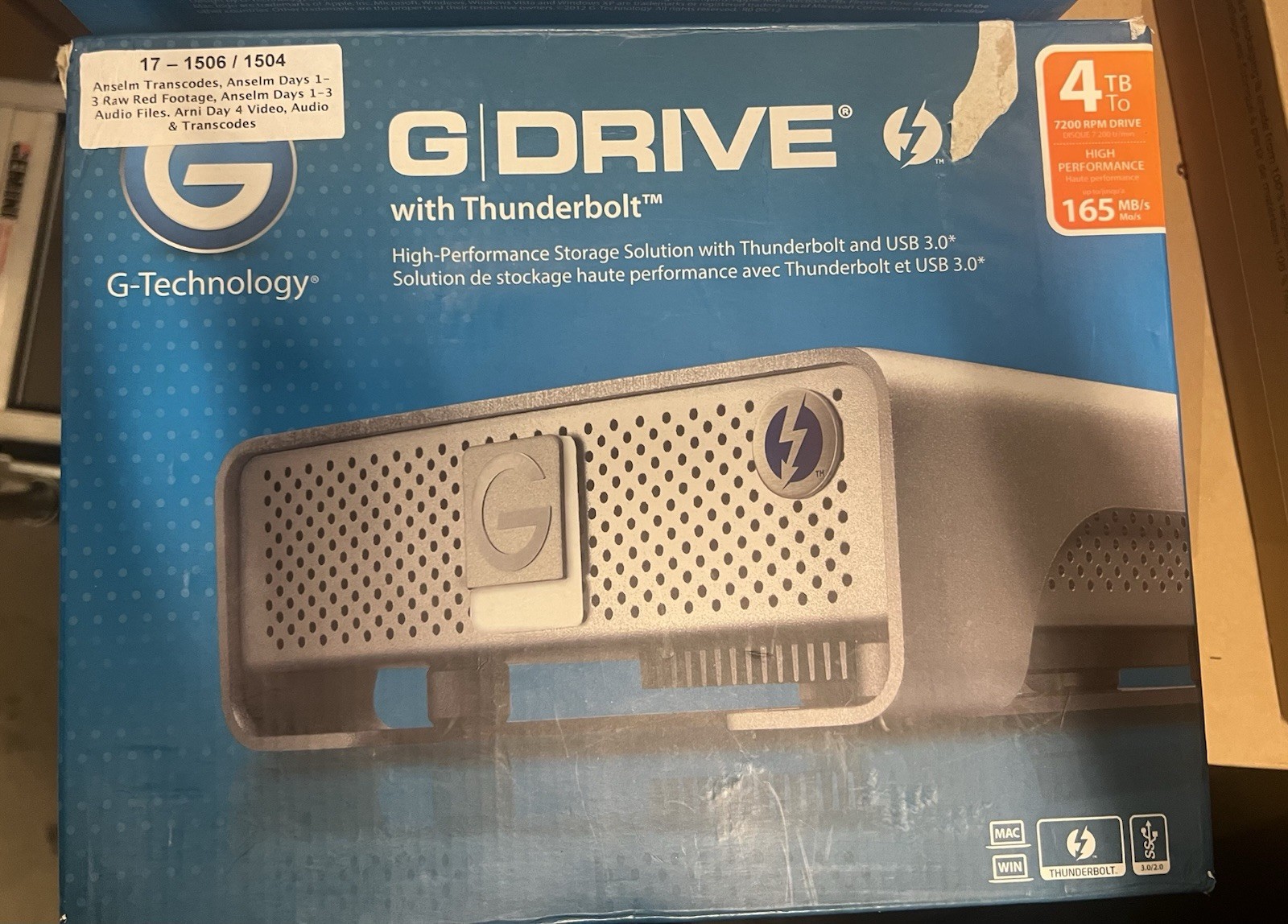 G-Technology G-DRIVE 4TB Thunderbolt / USB 3.0 External Hard Drive⁠