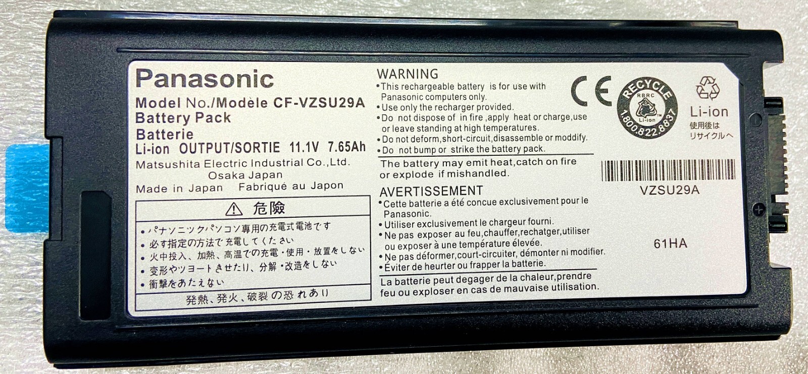 Genuine CF-VZSU29 CF-VZSU29A CF-VZSU29U Battery Panasonic Toughbook CF-29 CF-51