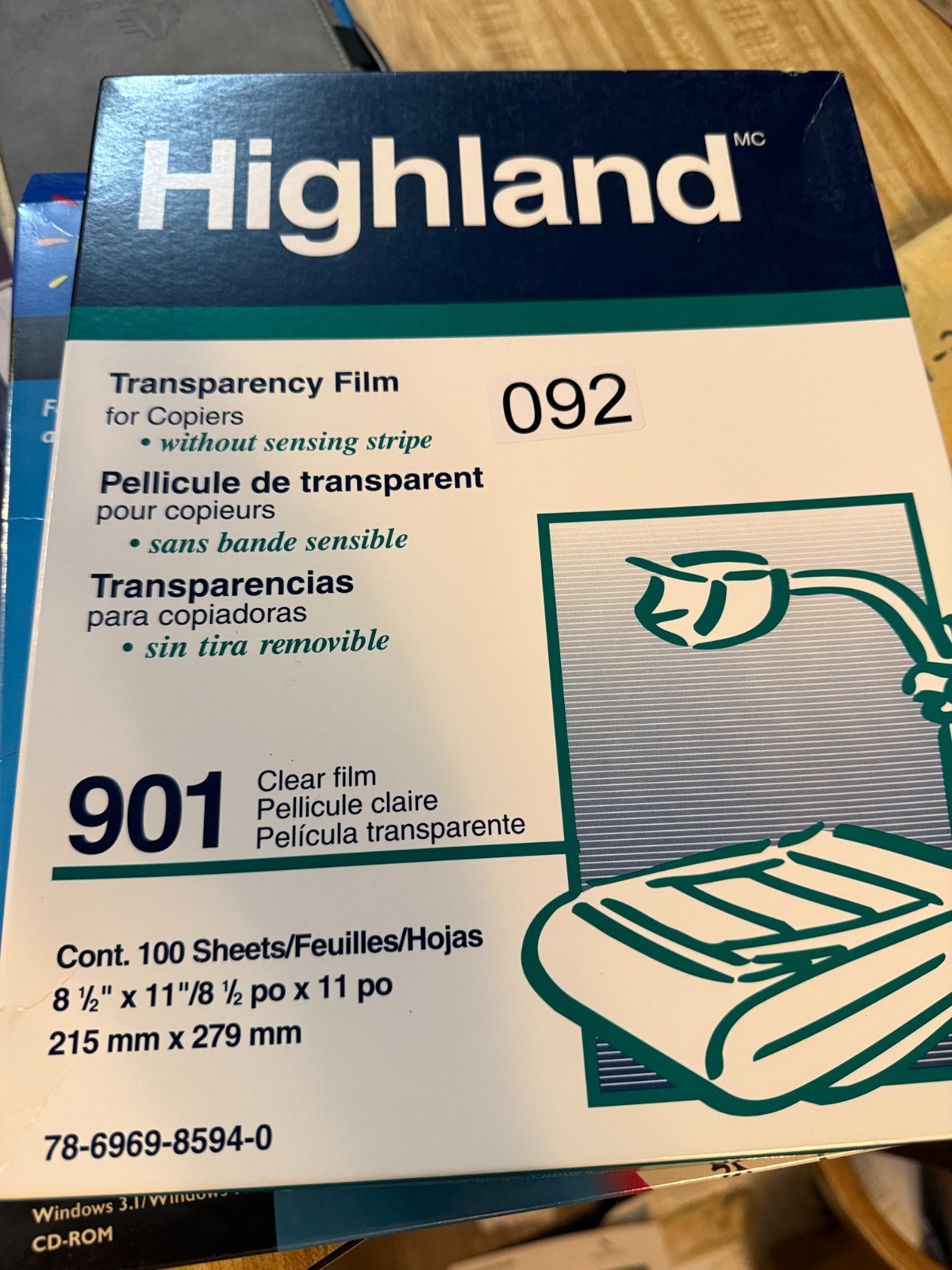 Highland 901 Transparency Film for Copiers 50 Sheets/Apollo -20/Hammermill -10