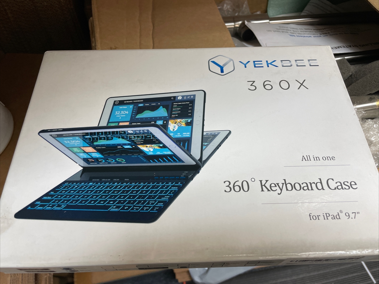 Yekbee Typecase 360X All In One 360 Degree Keyboard Case iPad 9.7" KB201N