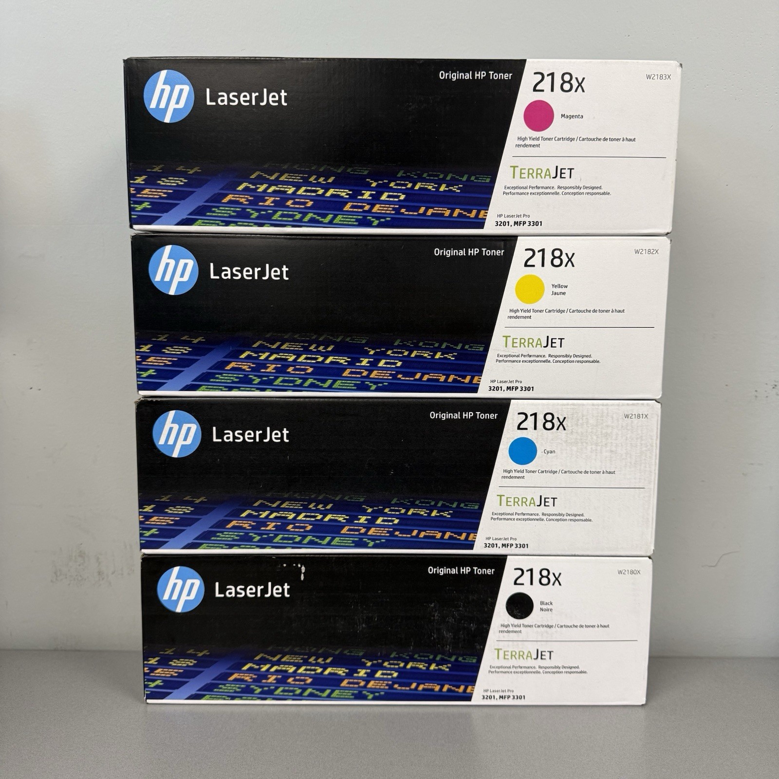 HP 218X High Capacity Complete Toner Set KYCM for LaserJet Pro 3201dw MFP 3301