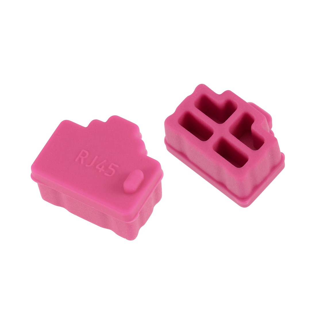 20pcs RJ45 Silicone Protectors Ethernet Hub Port anti-Dust Cap Cover, Rose Red
