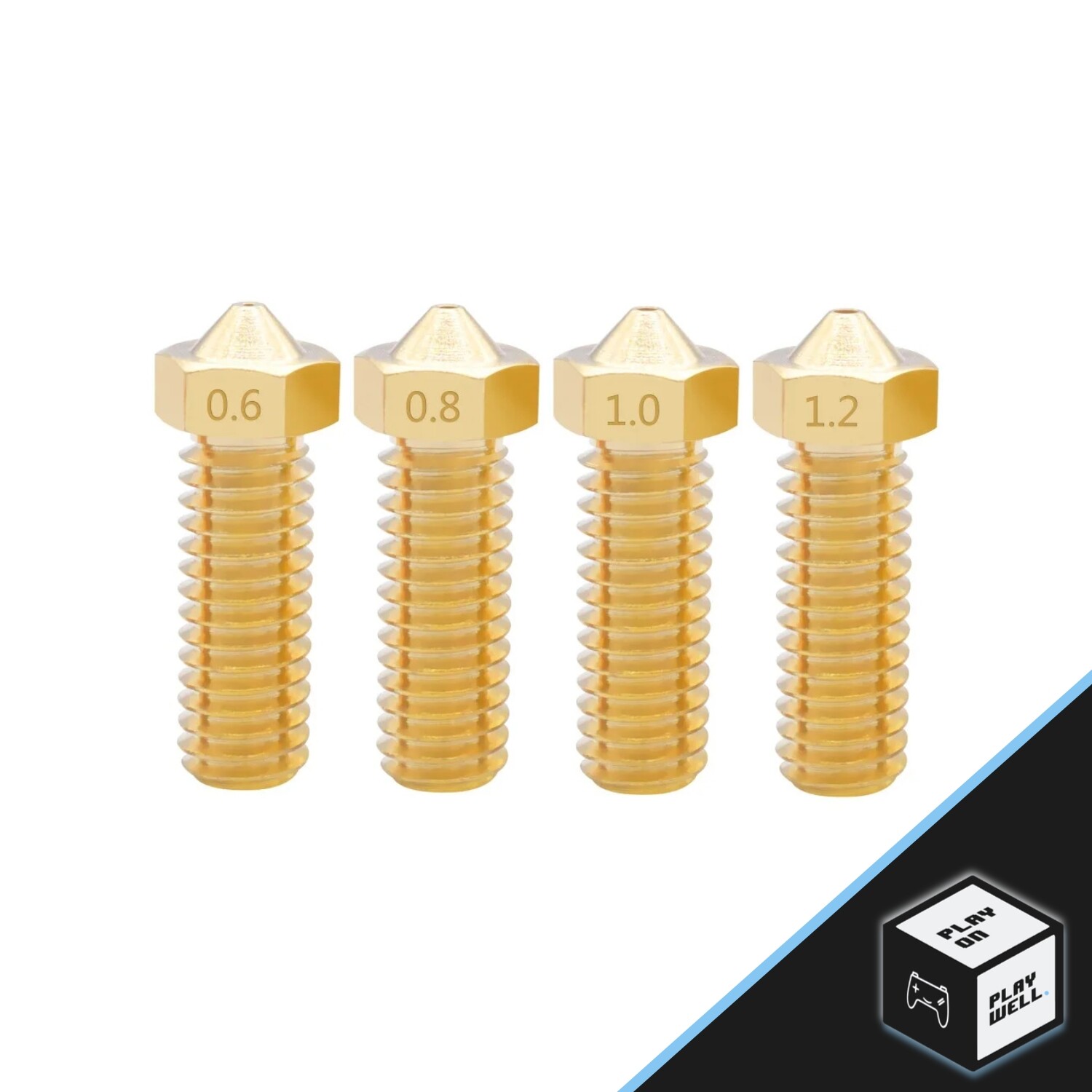 2pcs Volcano Nozzle 1.75mm metal brass 0.4mm-1.2mm M6 Hotend For 3D Printer