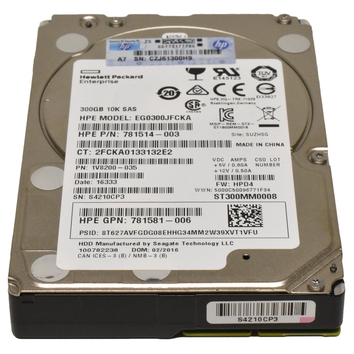 HP Seagate 600GB 2.5" 6G 10K SAS HDD Hard Drive EG0600FCVBK 693569-007 507129-0