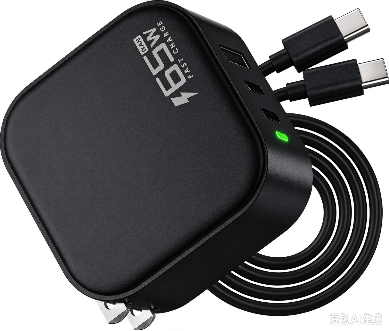 65W GaN USB-C Wall Charger for Samsung Galaxy S24 Dell XPS Laptop – with Cable