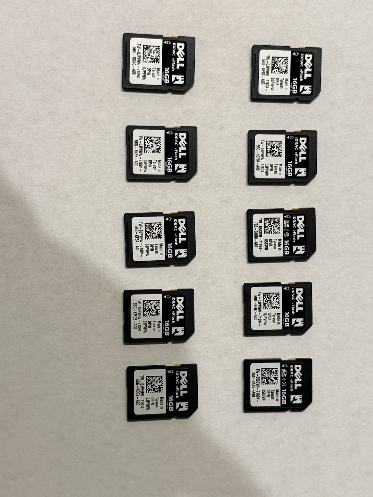 Dell 16GB vFlash 0JPVHW Class10 SD Card Module “Lot Of 185Pc”