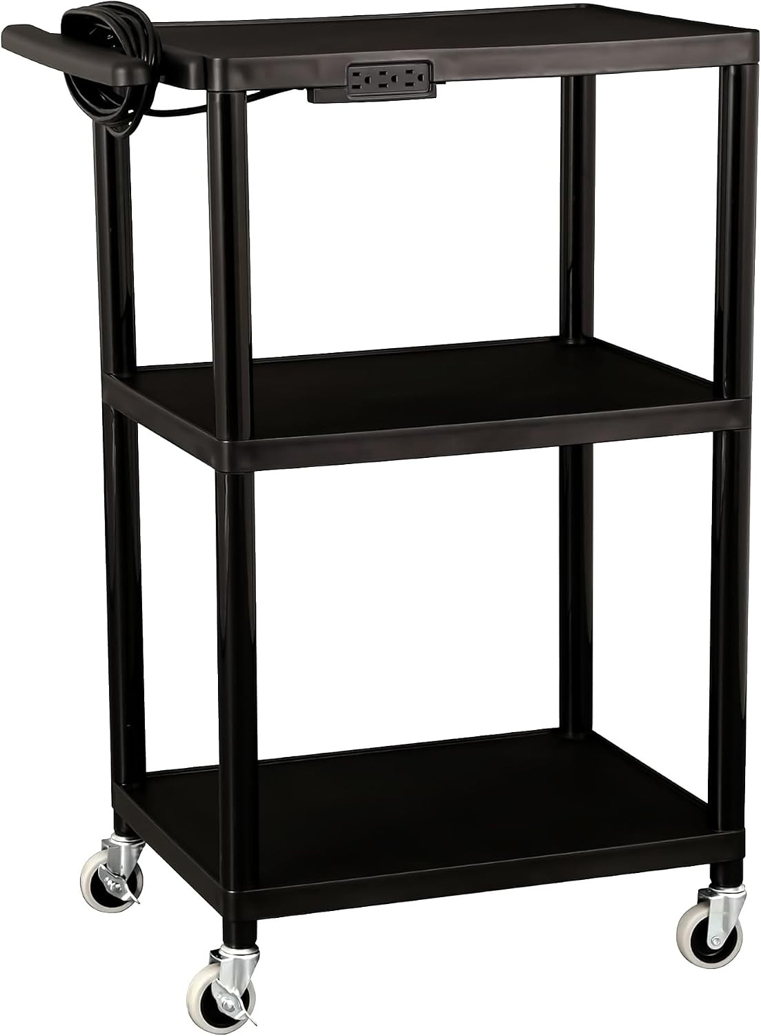 Norwood Commercial Furniture Mobile Utility AV Cart with Power Strip and Casters