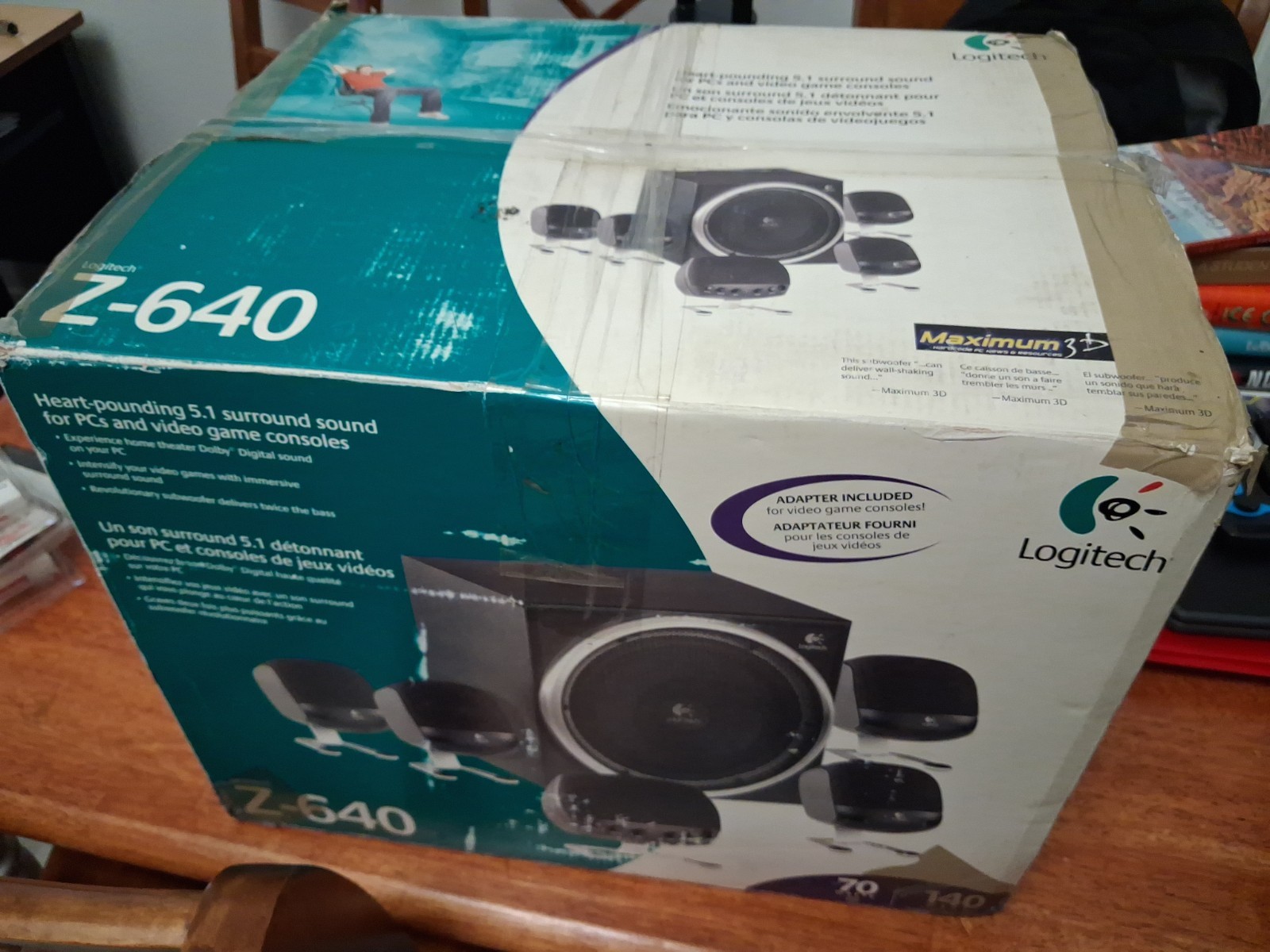 Logitech Z-640 5.1 Surround Sound Speaker System Subwoofer PC Gaming Used