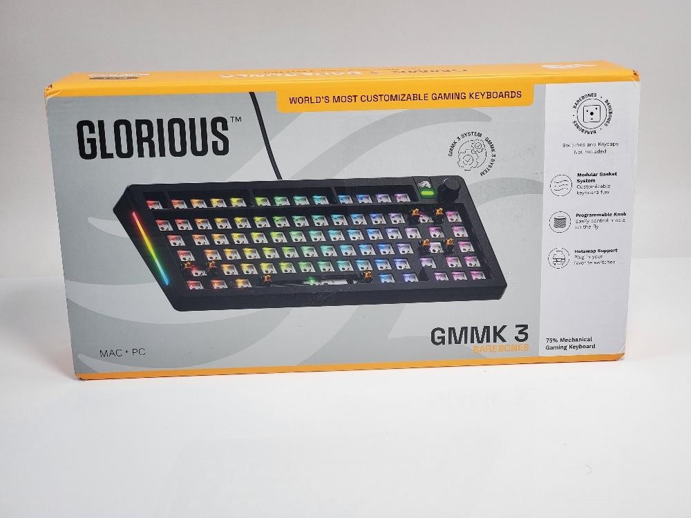 Glorious GMMK 3 Barebones 75% Custom Mechanical Keyboard Kit Black