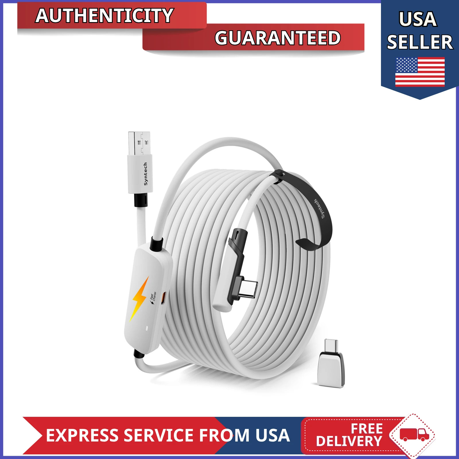 Syntech 16FT VR Link Cable with USB 3.0 to C Adapter for Meta Quest 3S/3/2