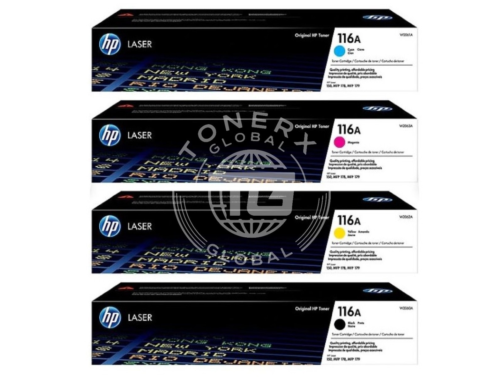Genuine HP 116A Toner Cartridge Set (W2060A - W2061A - W2062A - W2063A)