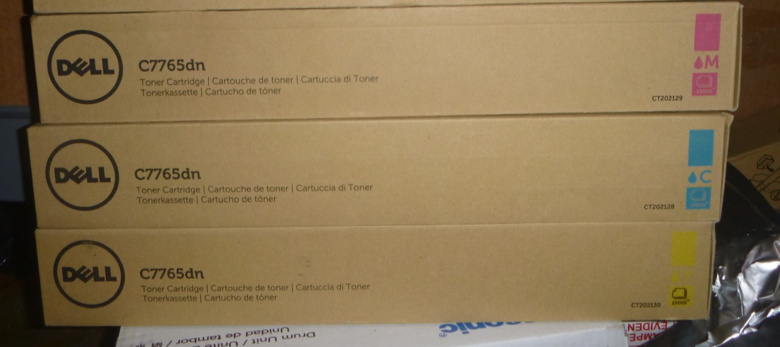 Set of 3 Sealed GENUINE DELL  C7765DN JD14R H10TX  5Y7J4 Toner Cartridges NEW