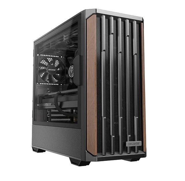 OKINOS Cypress P7 Genuine Walnut Wood Trim ATX Type-C Support 360mm Radiator